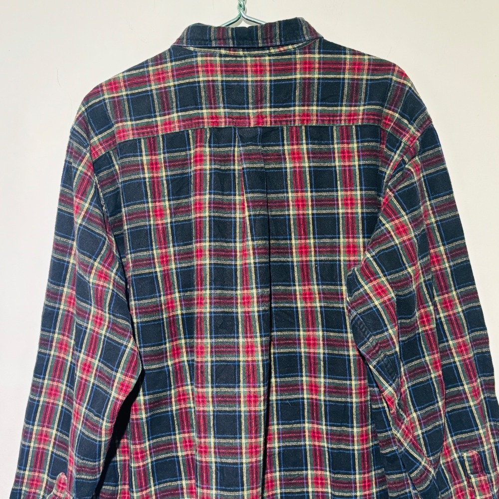 L.L.Bean Scotch Plaid Flannel Button‎ Down Red/Green/Black Men's Shirt Size XXL - Picture 4 of 7